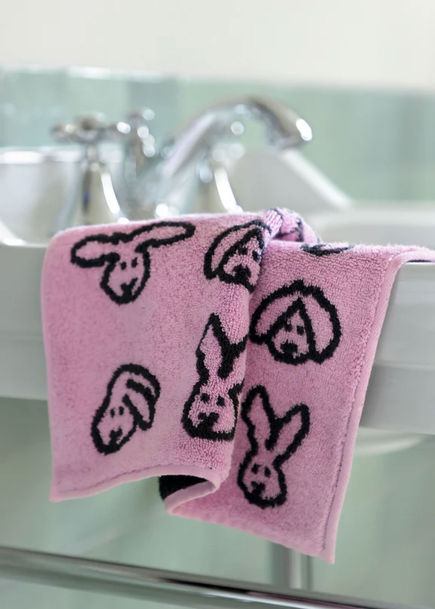 WARMGREY TAIL Bunny Bunny Hand Towel Pink