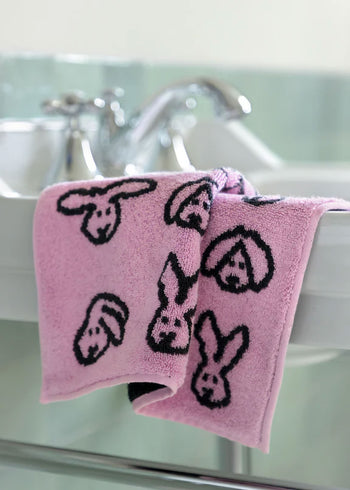 WARMGREY TAIL Bunny Bunny Hand Towel Pink