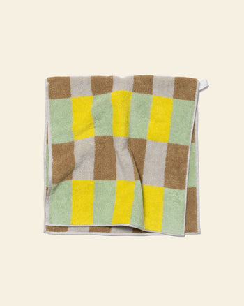 WARMGREY TAIL Check Face Towel Sand Yellow