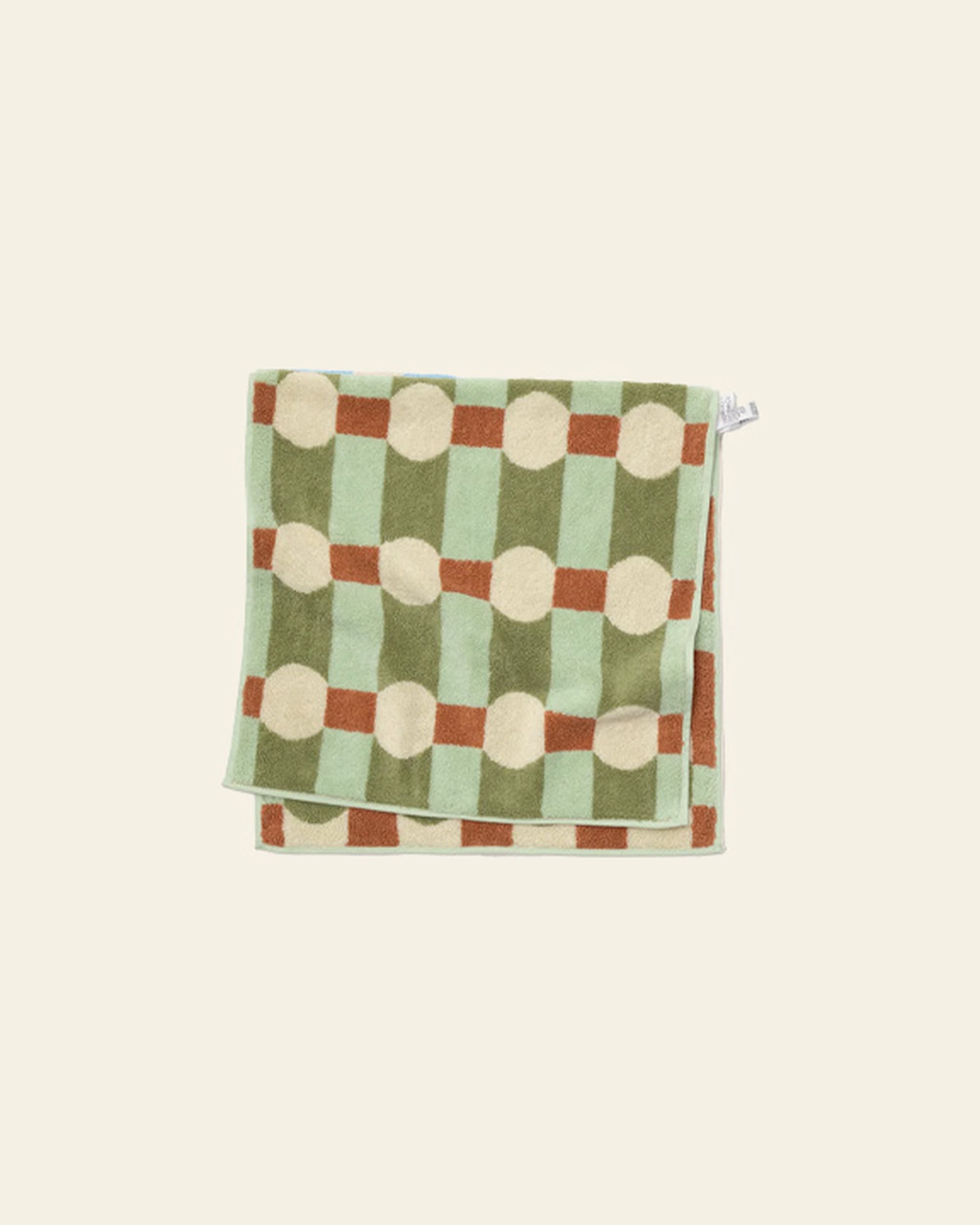 WARMGREY TAIL Dot Check Face Towel