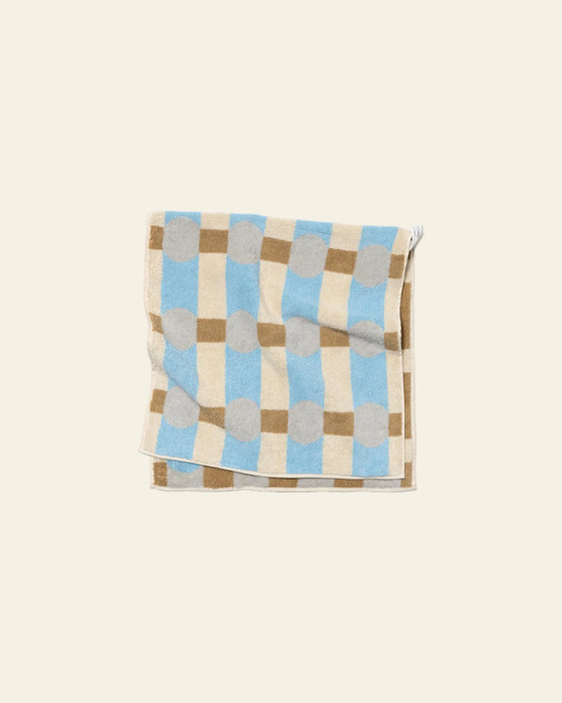 WARMGREY TAIL Dot Check Face Towel