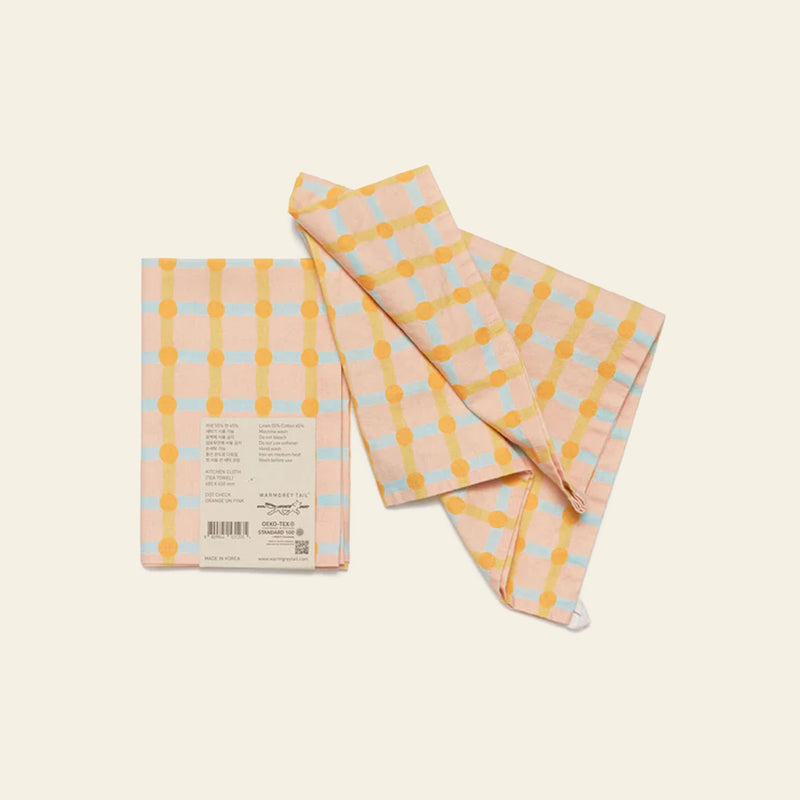 WARMGREY TAIL Dot Check Kitchen Cloth 2