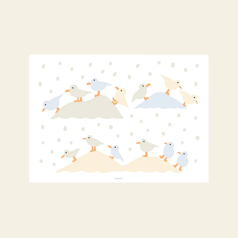WARMGREY TAIL Gulls Landing Poster (30x40)