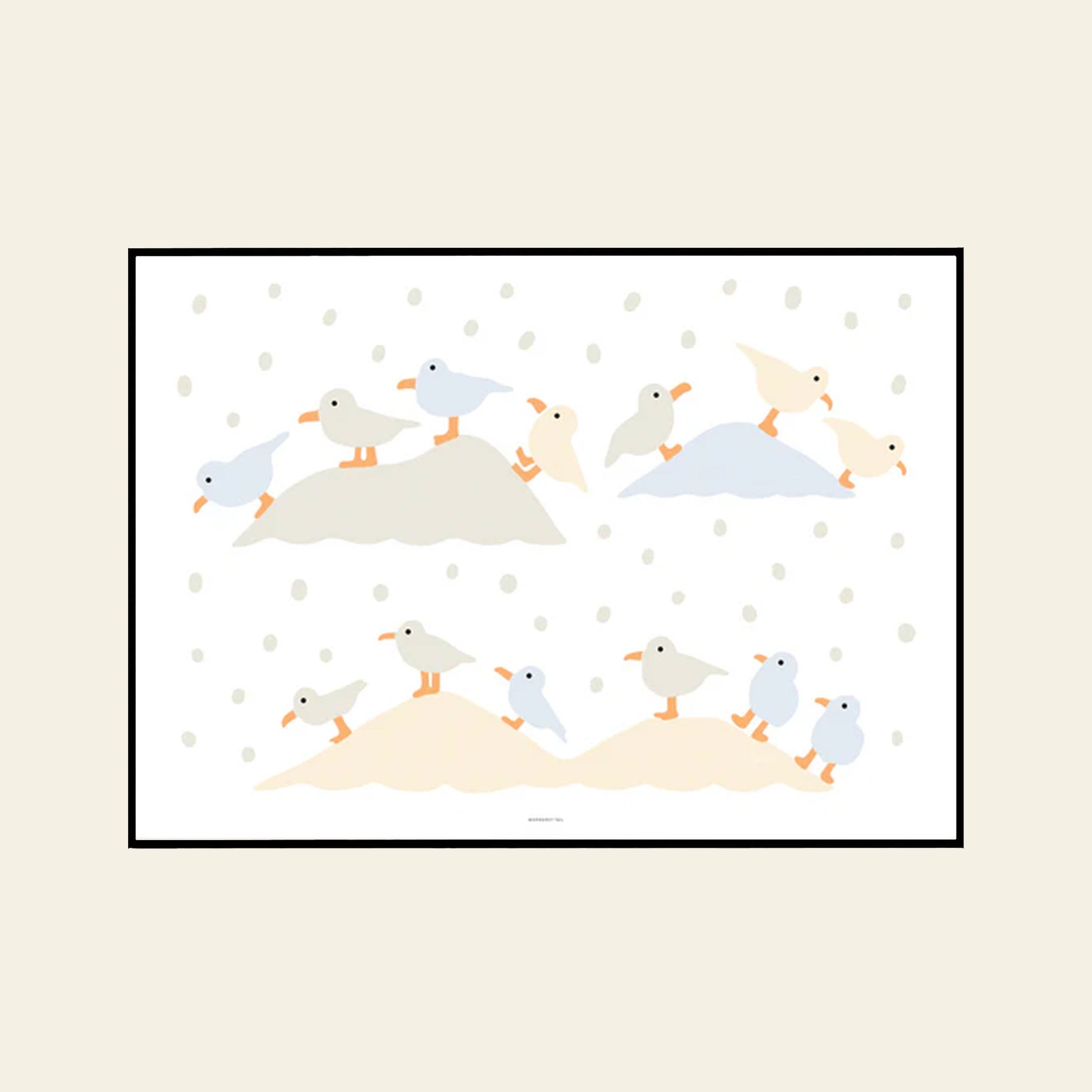 WARMGREY TAIL Gulls Landing Poster (30x40)