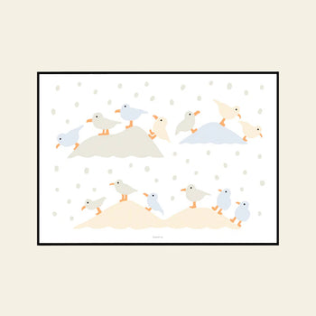 WARMGREY TAIL Gulls Landing Poster (30x40)