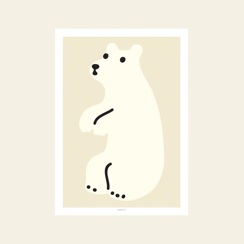 WARMGREY TAIL 抱抱熊奶油色海报（30x40）