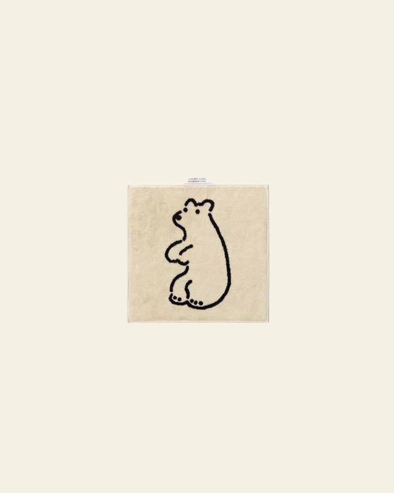 WARMGREY TAIL Huggy Bear Hand Towel - Cream