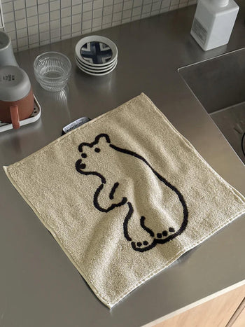 WARMGREY TAIL Huggy Bear Hand Towel Cream