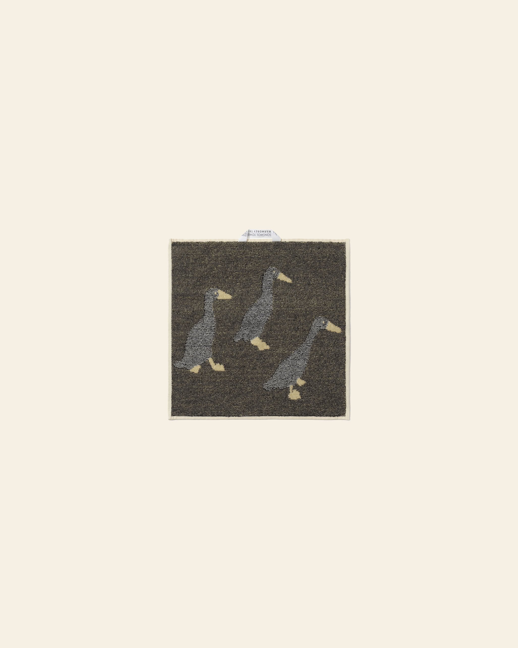 WARMGREY TAIL Indian Runner Ducks Hand Towel - Cream