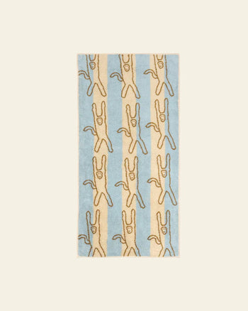 WARMGREY TAIL Monkey Face Towel Blue Stripe