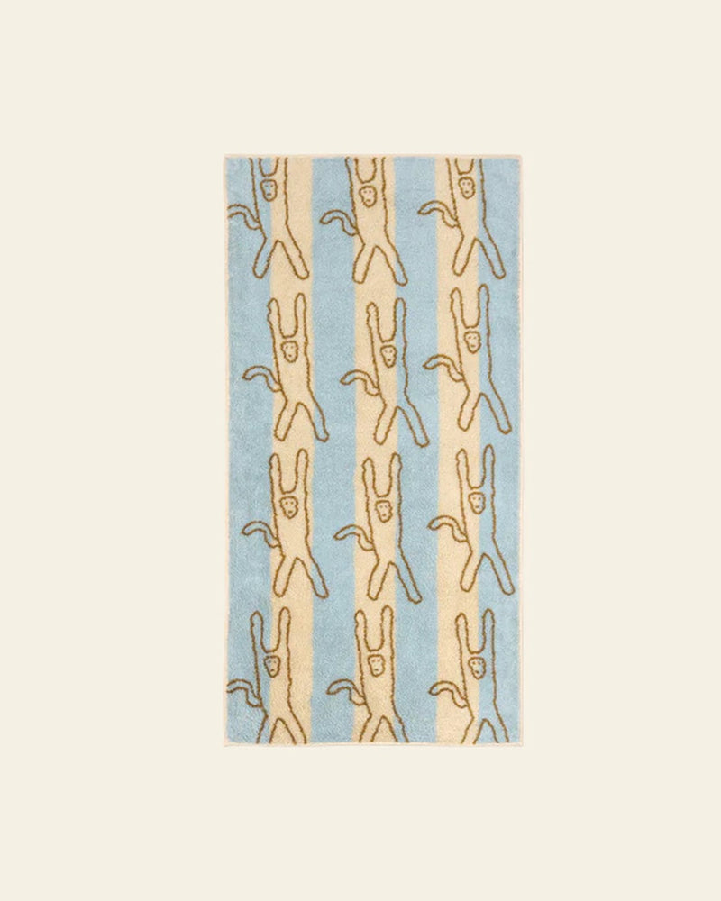 WARMGREY TAIL Monkey Face Towel - Blue Stripe