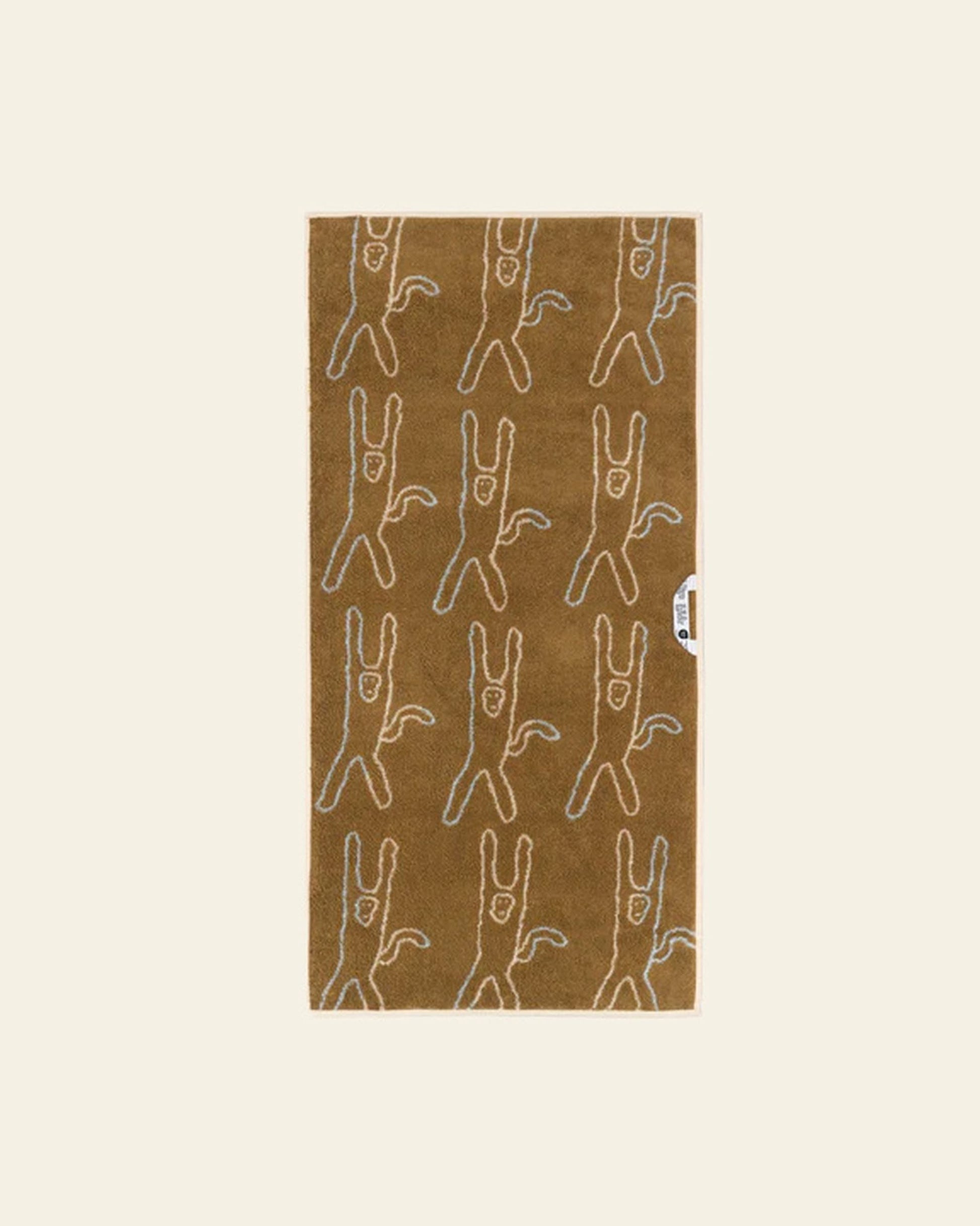 WARMGREY TAIL Monkey Face Towel Blue Stripe