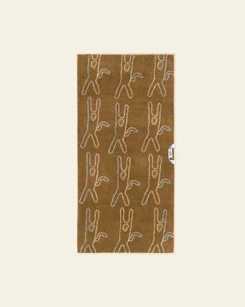 WARMGREY TAIL Monkey Face Towel Blue Stripe