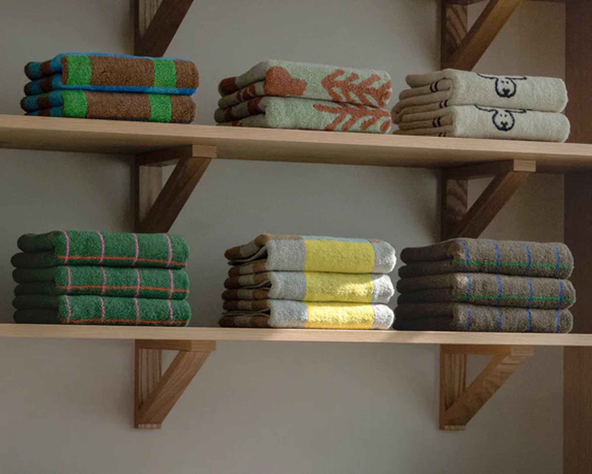WARMGREY TAIL Monkey Face Towel Blue Stripe