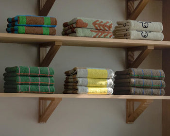 WARMGREY TAIL Monkey Face Towel Blue Stripe