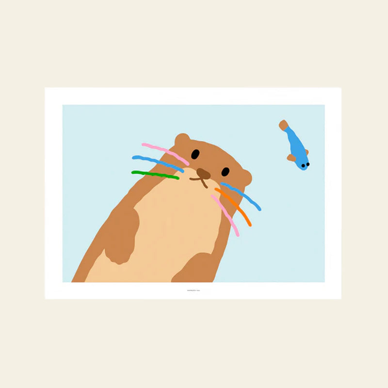 WARMGREY TAIL Otter Light Blue Poster (30x40)