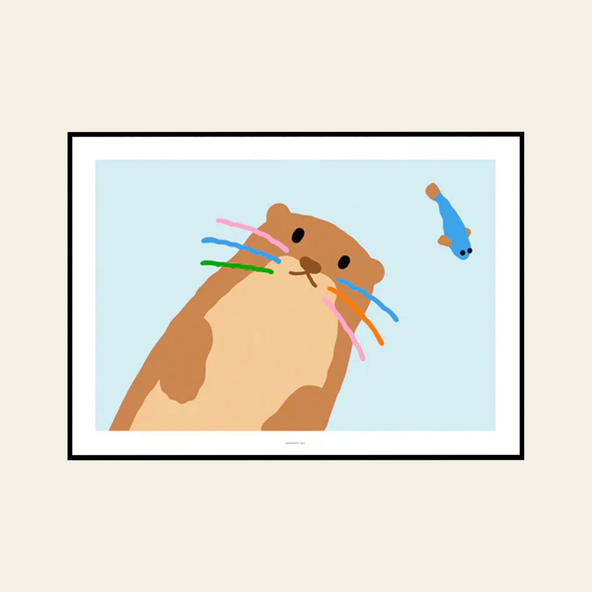 WARMGREY TAIL Otter Light Blue Poster (30x40)