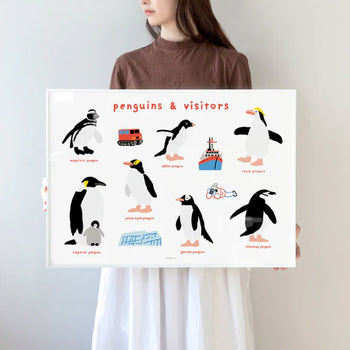 WARMGREY TAIL Penguins & Visitors Poster (30x40)