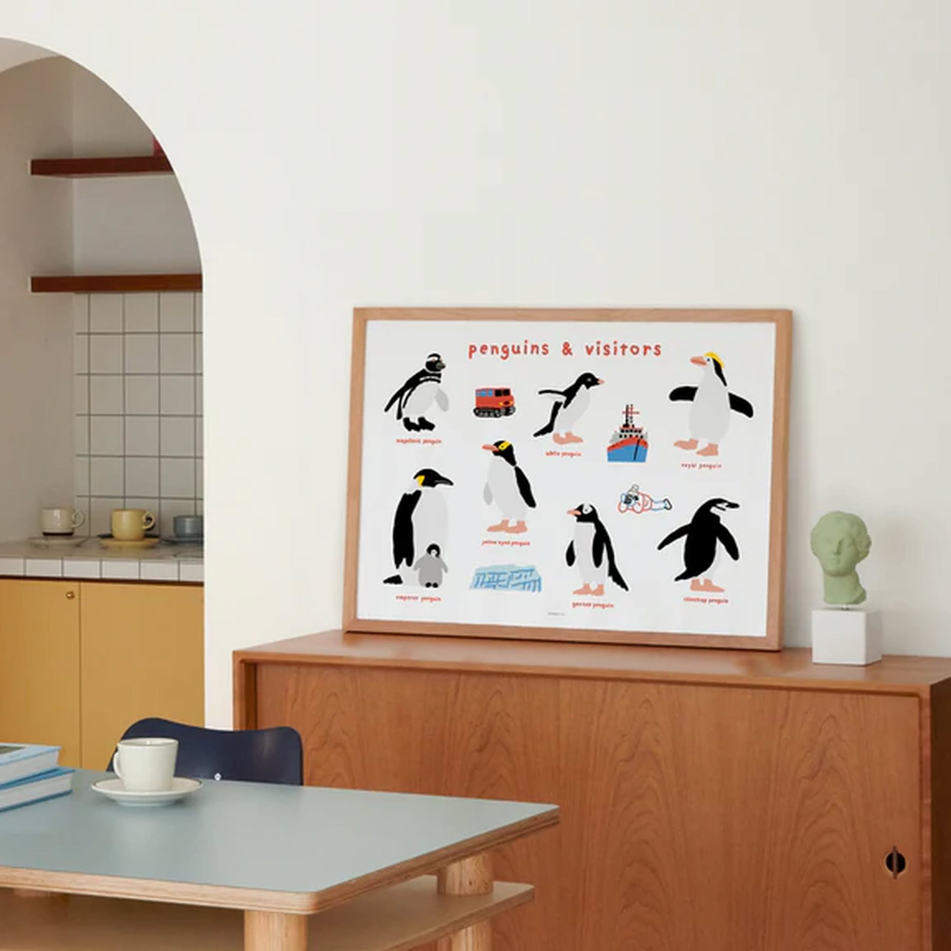 WARMGREY TAIL Penguins & Visitors Poster (30x40)