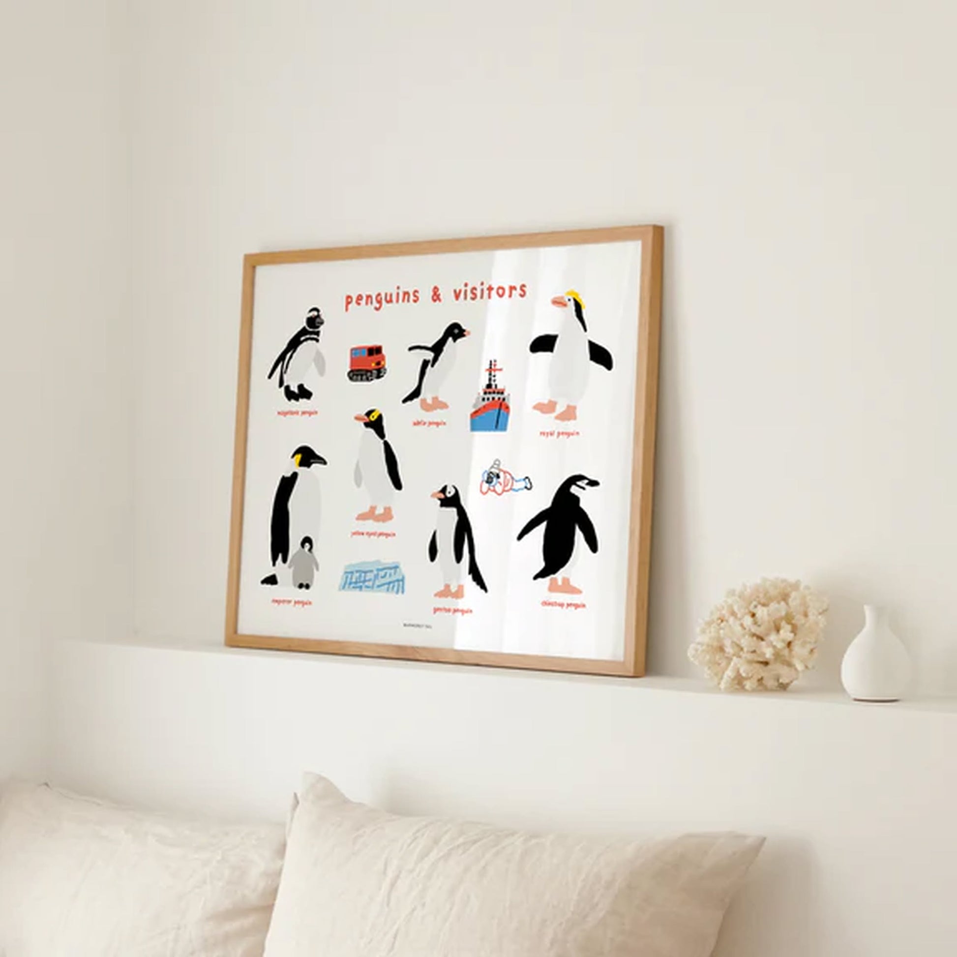 WARMGREY TAIL Penguins & Visitors Poster (30x40)
