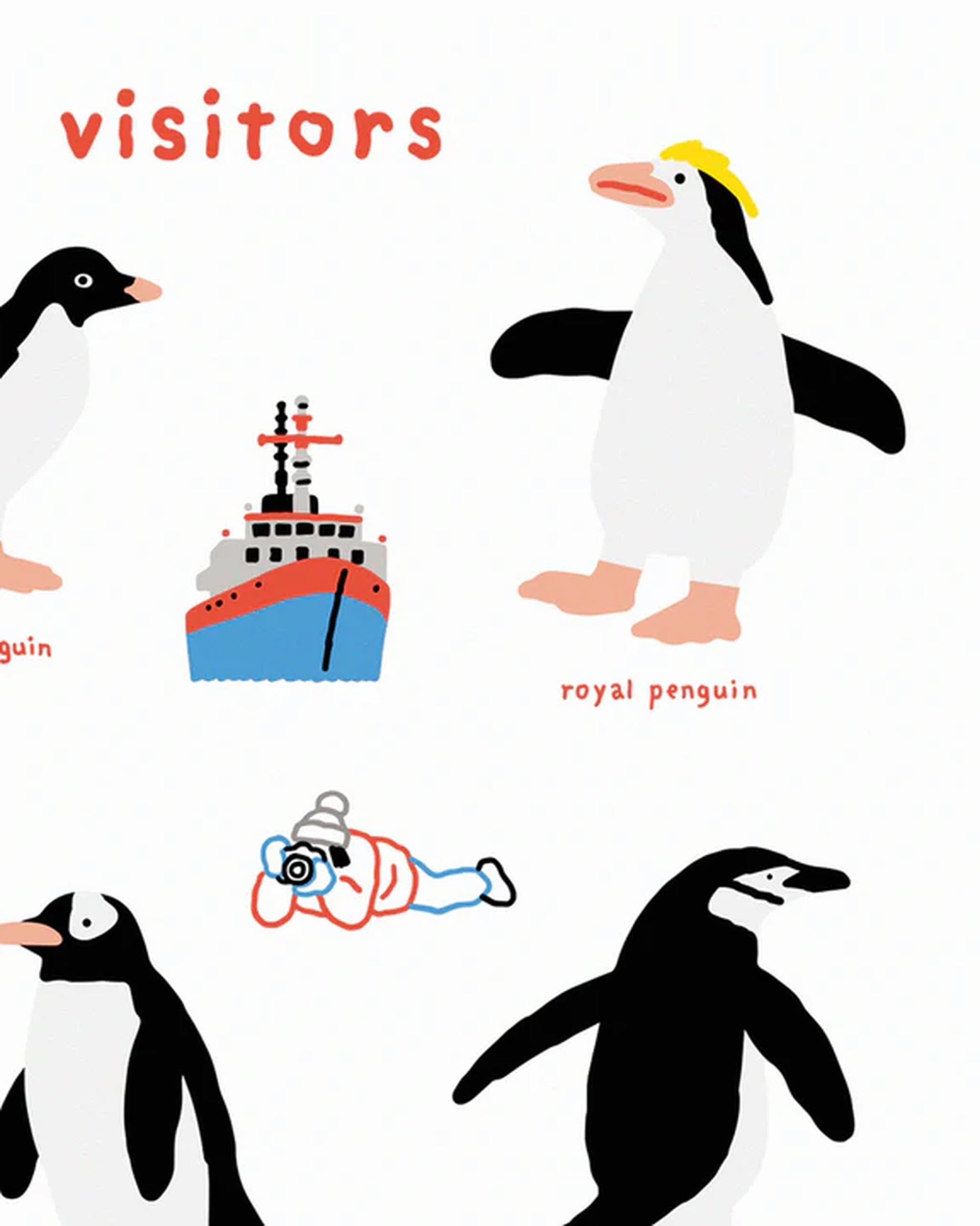 WARMGREY TAIL Penguins & Visitors Poster (30x40)