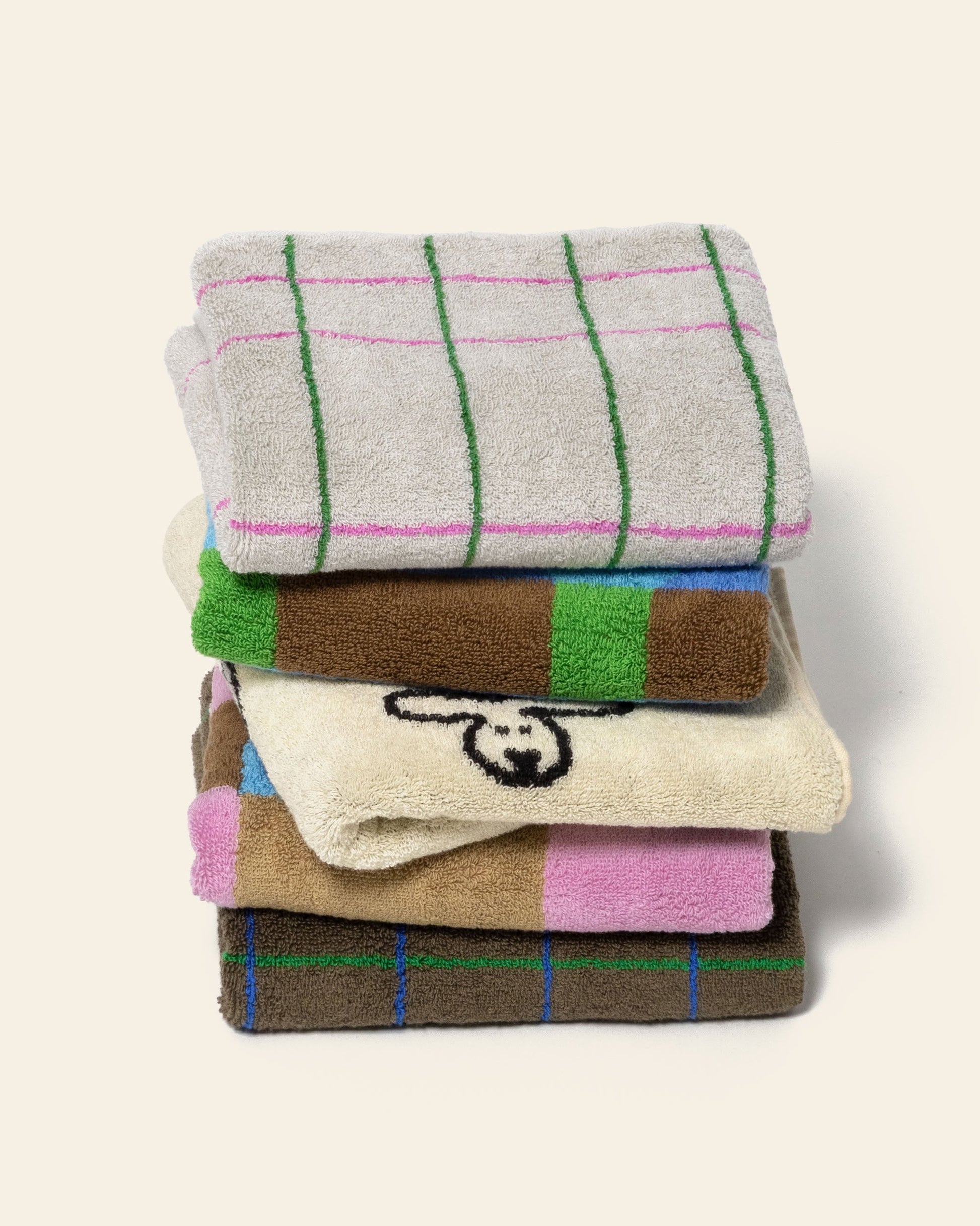 WARMGREY TAIL Tile Face Towel Grey