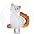White Cat With Amber Tail