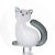 White Cat With Smoke Tail
