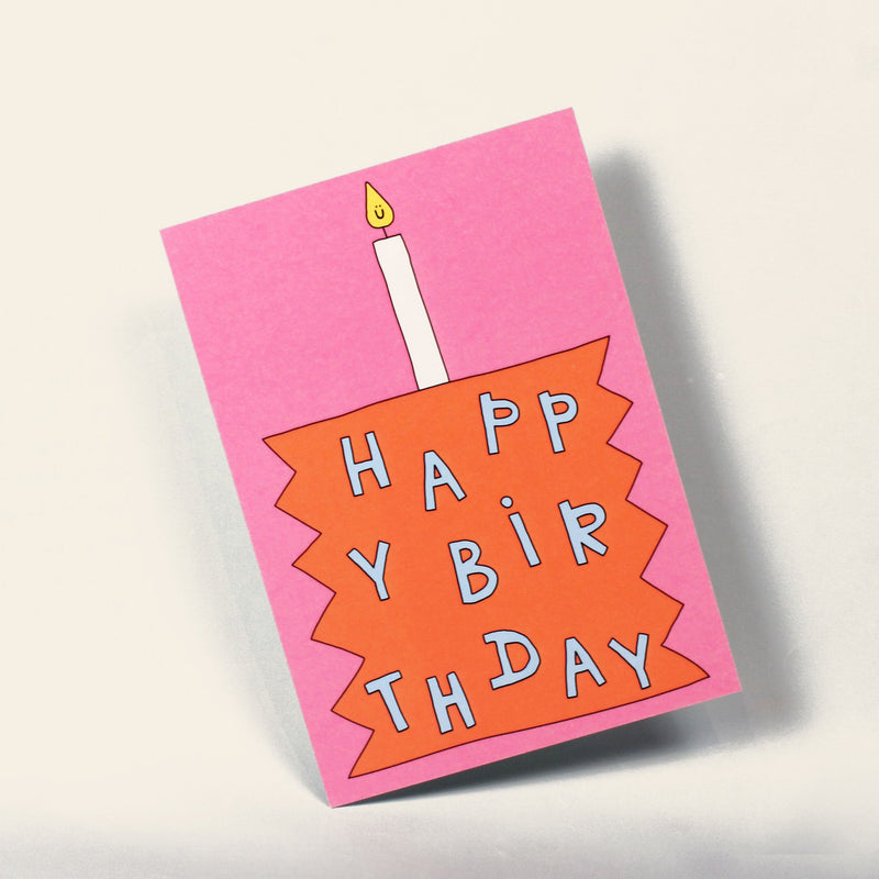 Wobbly Studio Birthday Cake Greeting Card