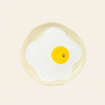 Wobbly Studio Happy Things Plate Happy Fried Egg