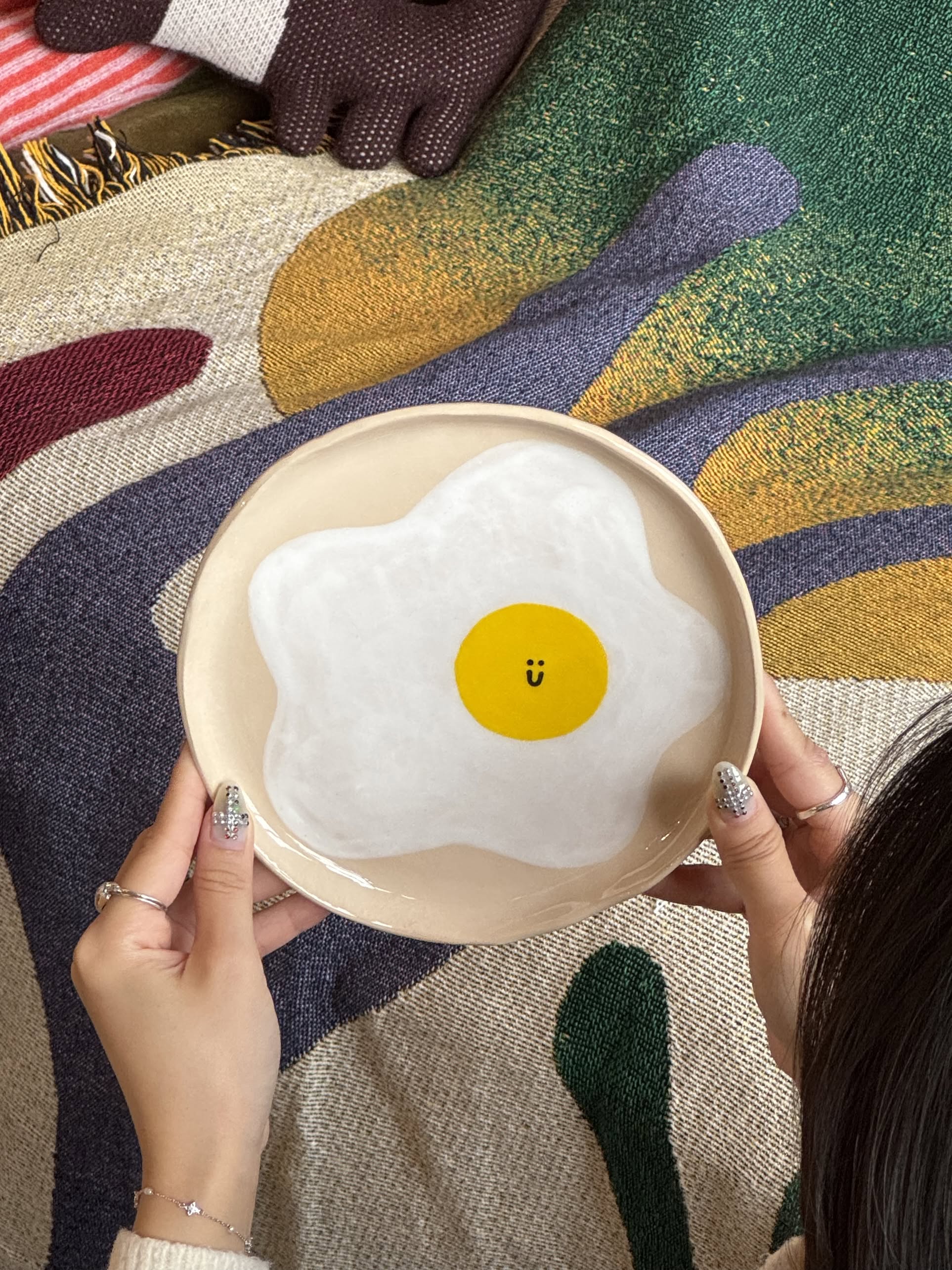 Wobbly Studio Happy Things Plate - Happy Fried Egg