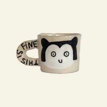 Wobbly Studio This Is Fine Mug Black Natural 1