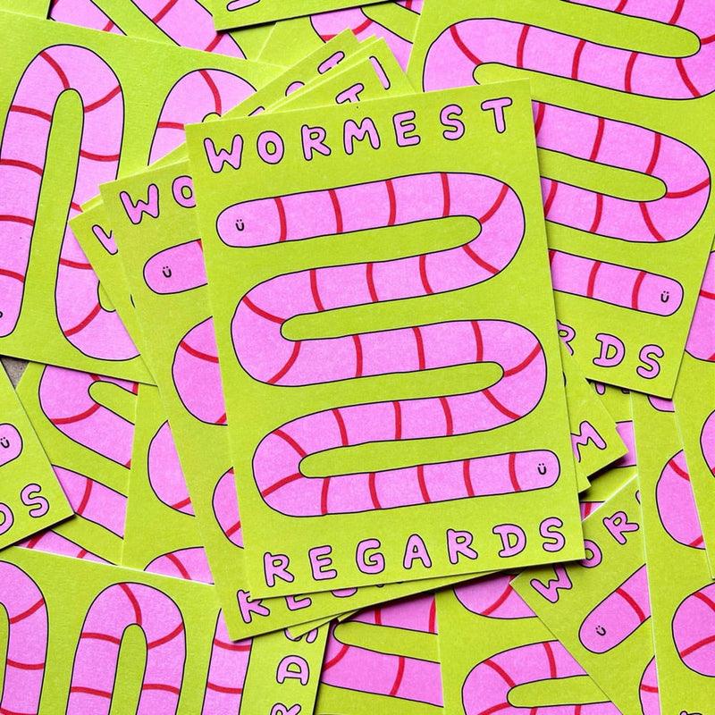 Wobbly Studio Wormest Regards Greeting Card