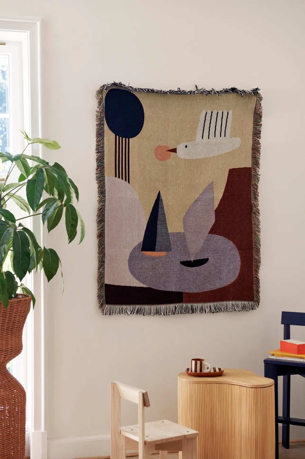 ferm LIVING Bird Tapestry Blanket Multicolour 2