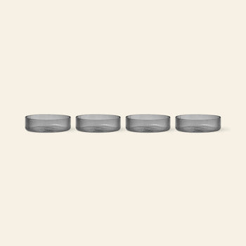 ferm LIVING Ripple Serving Bowls Set of 4 Smoked Grey