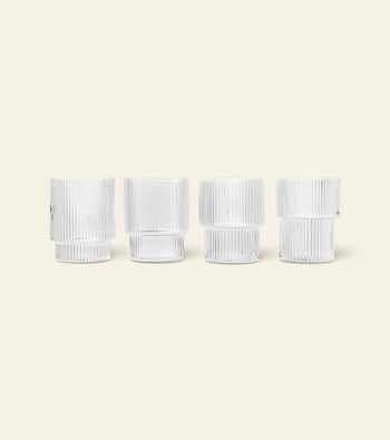 Ferm Living Ripple Glasses Set Of 4 Clear