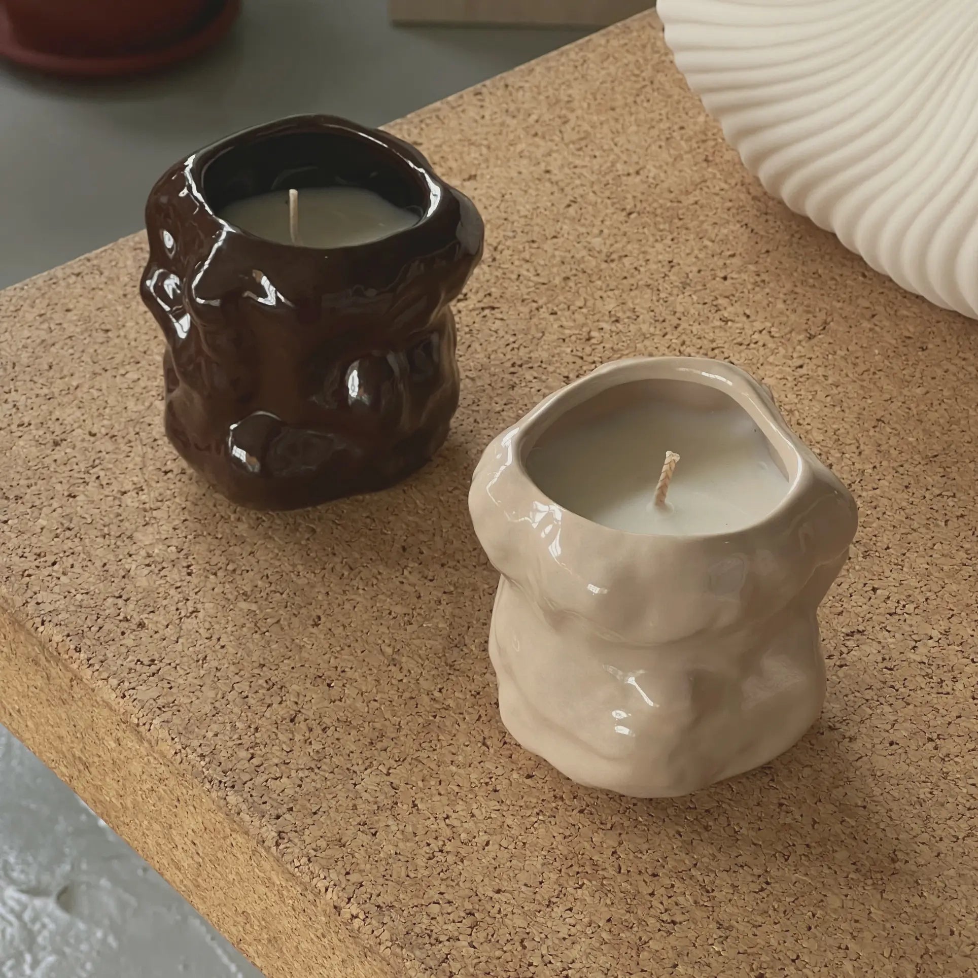 ferm Living Tuck Scented Candle Set Cashmere Red Brown 1