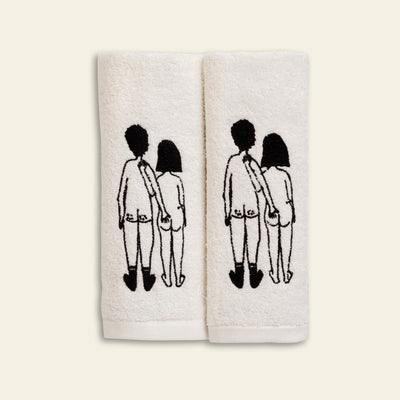 helen b Naked Couple Back Guest Towel Set of 2