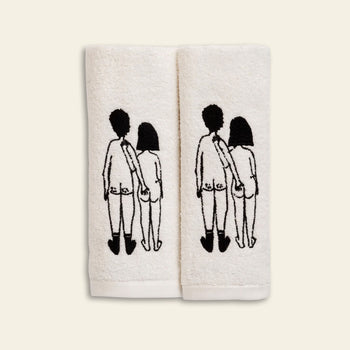 helen b Naked Couple Back Guest Towel Set of 2