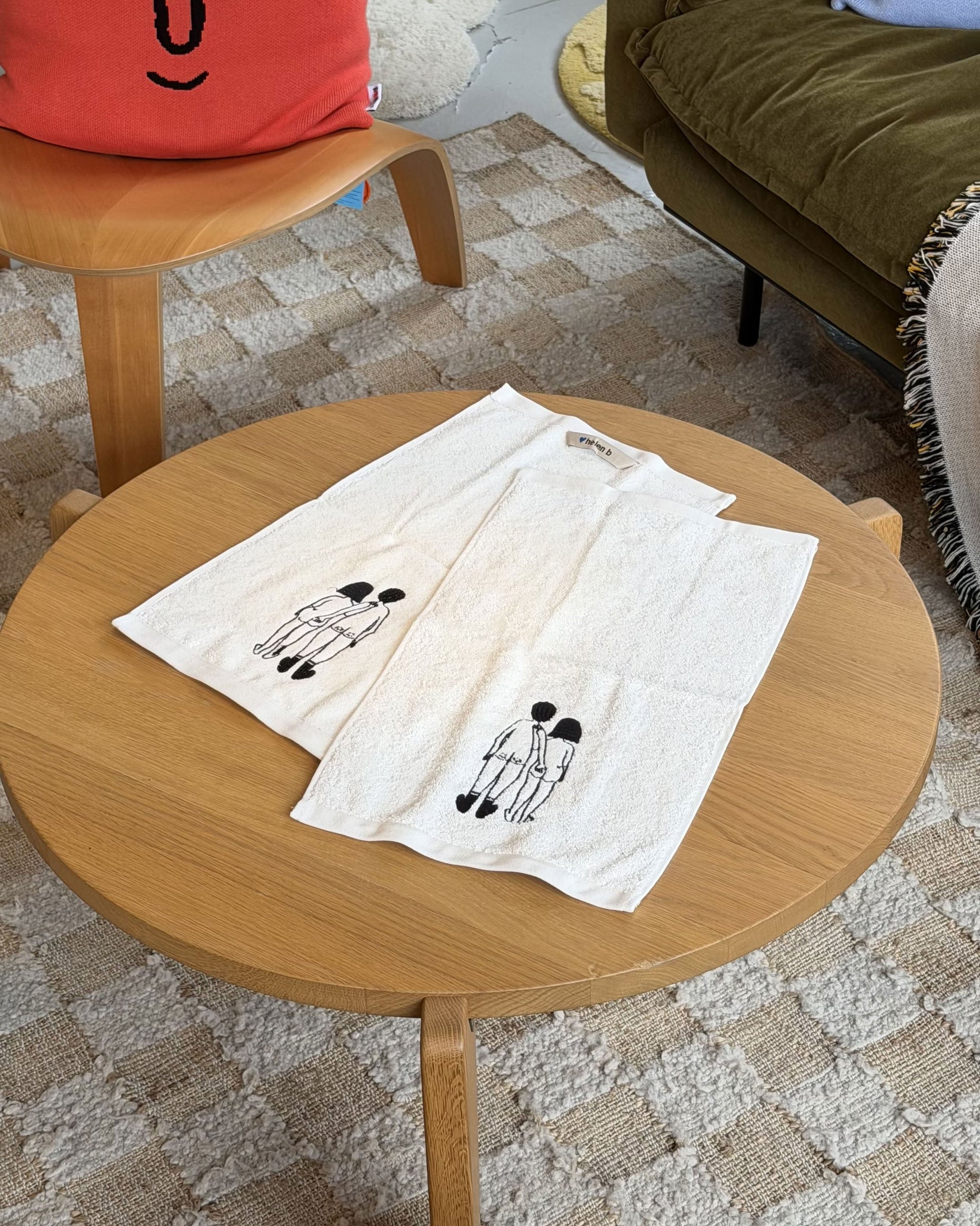 helen b Naked Couple Back Guest Towel Set of 2