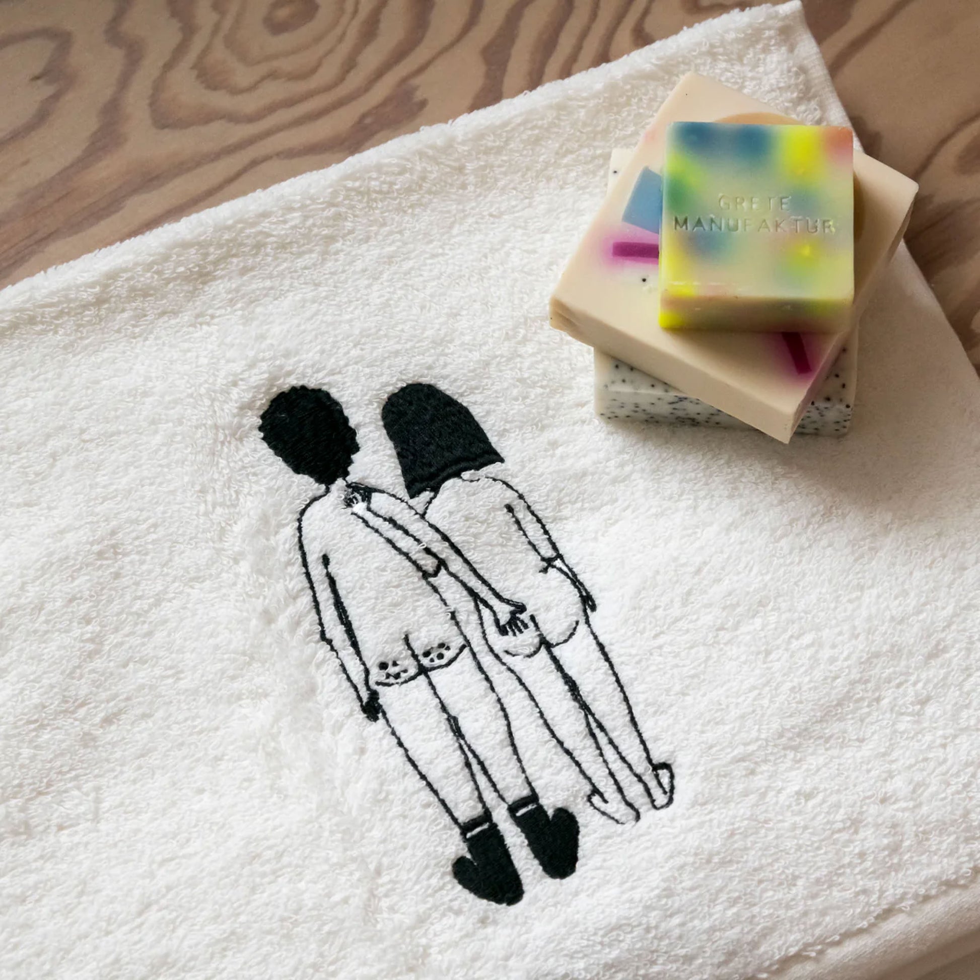 helen b Naked Couple Back Guest Towel Set of 2