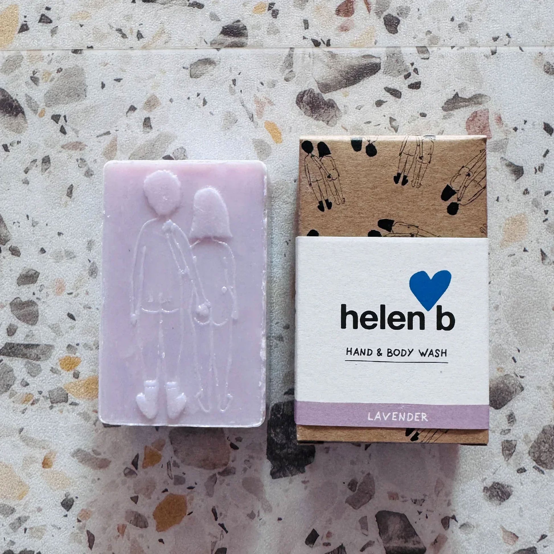 helen b Naked Couple Back Soap Lavender
