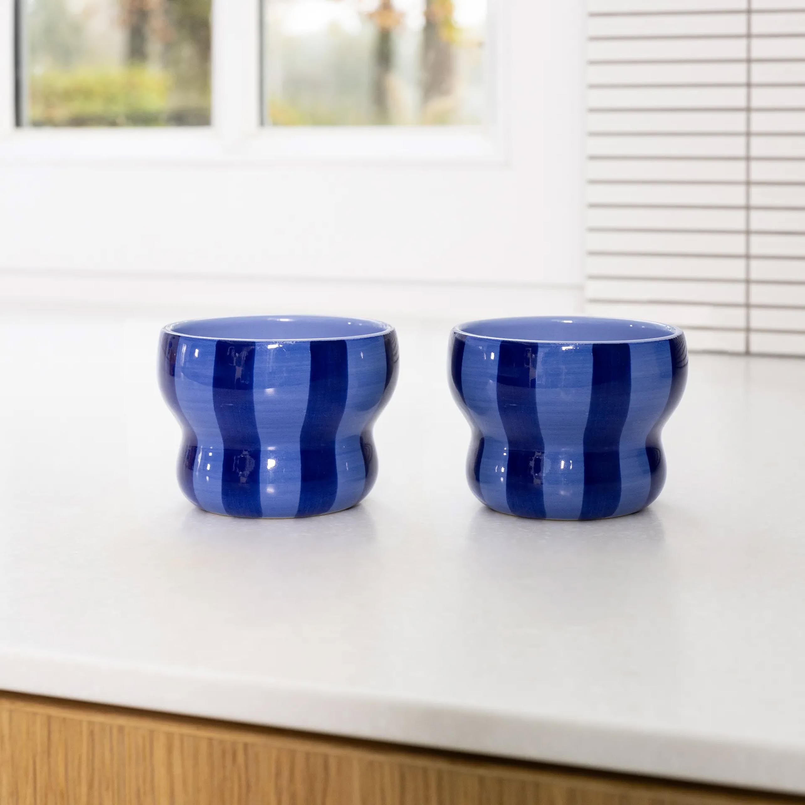 &klevering Circus Mug Large, Set of 2 - Blue