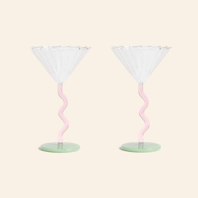 &amp;klevering 弧形双门轿跑车玻璃杯，2 件套
