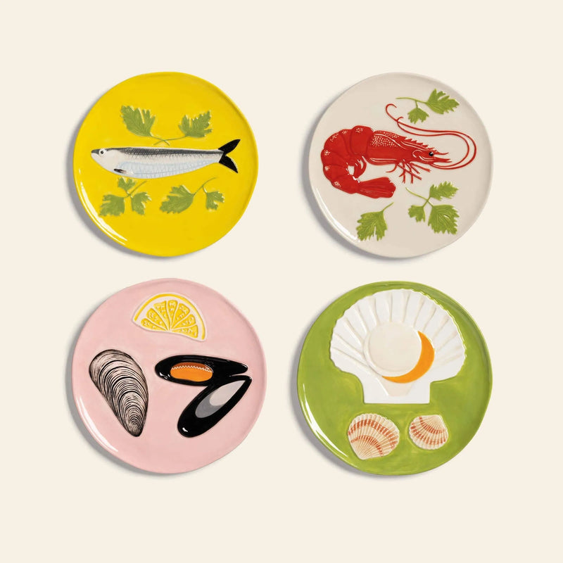 &amp;klevering De La Mer 盘子，4 件套