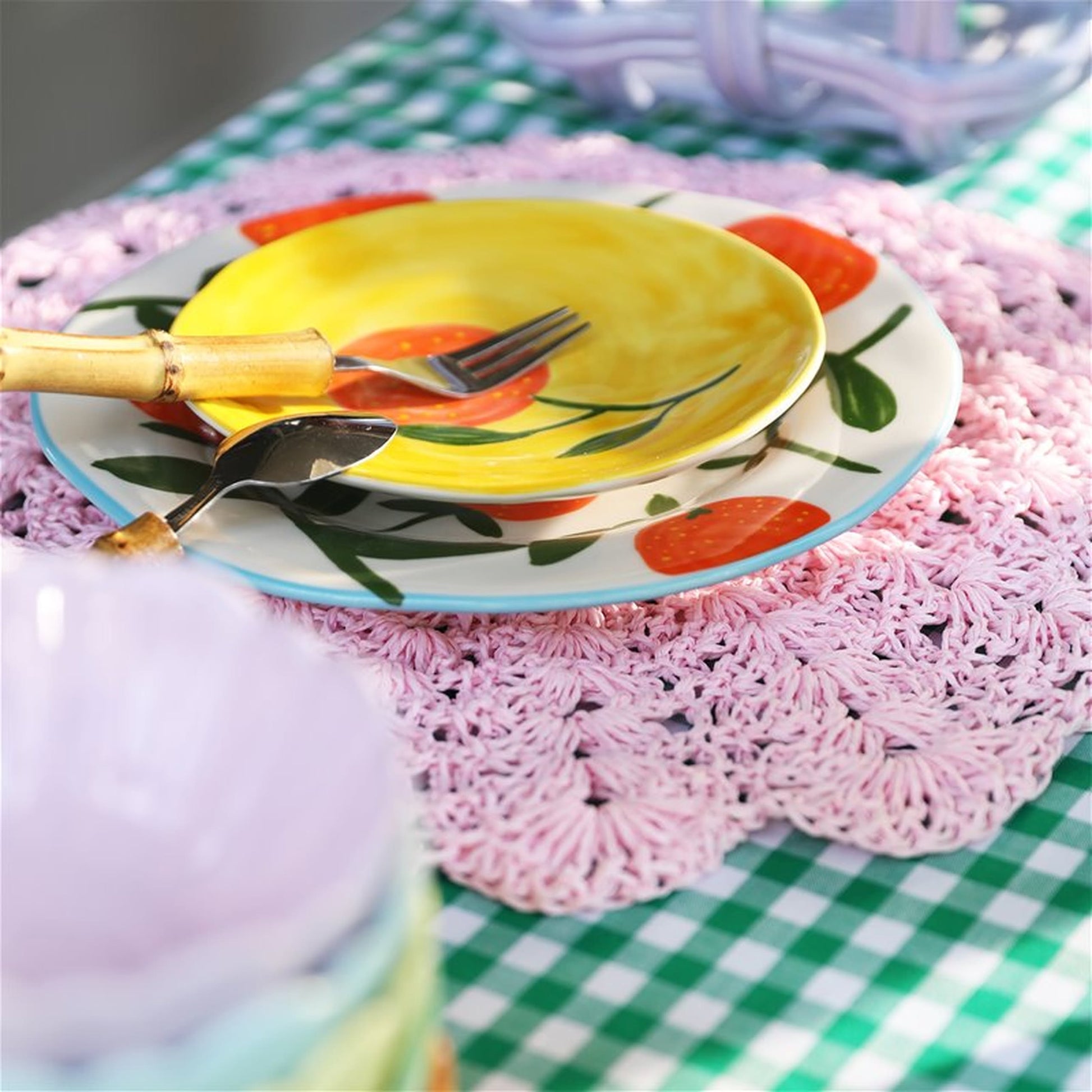 &klevering Orange Plate Set of 4 Multicolour