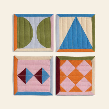 &klevering Stitch Coaster Set of 4 Multicolour