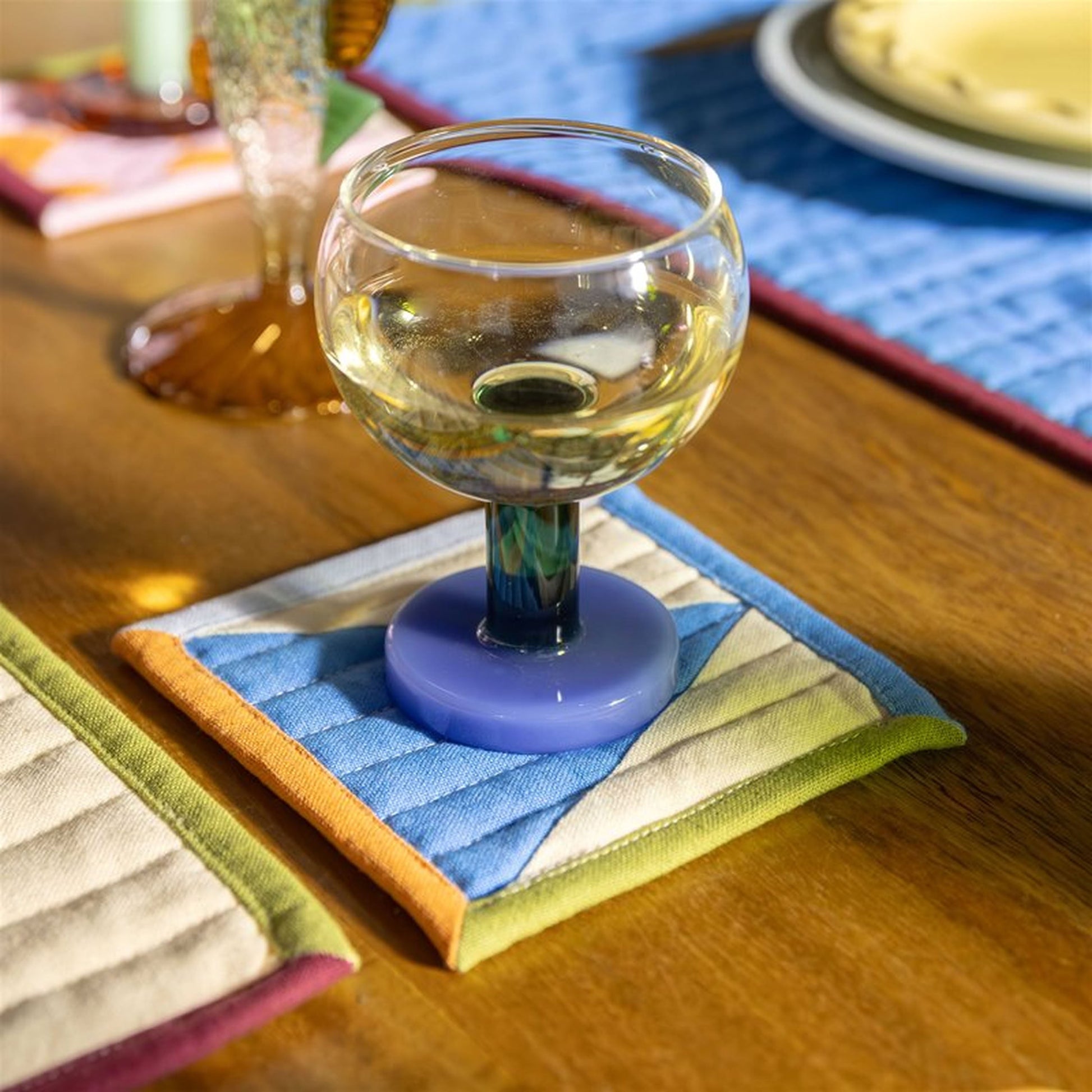 &klevering Stitch Coaster Set of 4 Multicolour