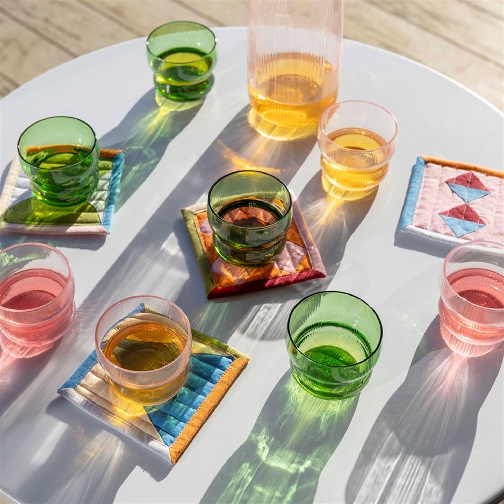 &klevering Stitch Coaster Set of 4 Multicolour