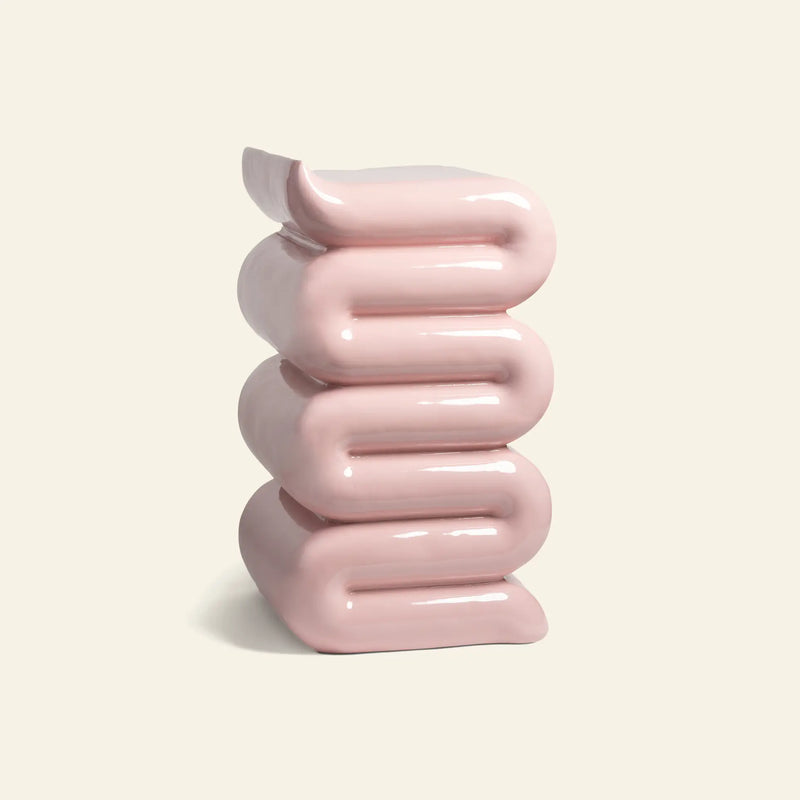 &klevering Whip Pillar Side Table - Pink